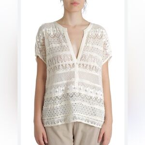 BCBGMaxAzria Lace Elegant Cream Top Blouse sz M
